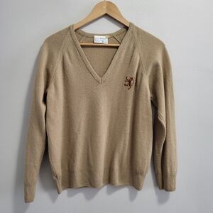 Botany Made in Scotland 100% Pure New Wool Vintage V-Neck Sweater Size Medium